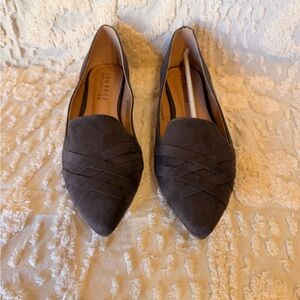 Journee Collection Women's Pointed Slip-On Flats in Brown Suede # 526